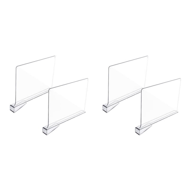 DEEPCRAFF 4Pcs Transparent Acrylic Shelf Dividers Cabinet Partition for Home Shelves