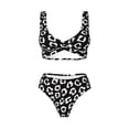 thumbnail image 4 of Daiia Black Leopard Women's Bikini Set Two Piece Swimsuit High Waisted Bikini Adjustable Straps Bikini Perfect for Beach, Pool, and Summer Vacation-XX-Large, 4 of 9