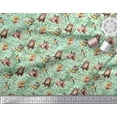 thumbnail image 2 of Soimoi Tissu Popeline de Coton Hibou, Squirrel & Rabbit Imprimé Animal par Yard 42 Pouces de Large, 2 of 3