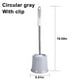 thumbnail image 3 of Juego compacto de cepillos para inodoro con soporte | Limpieza de 360 grados para baños de casa, oficina y escuela | Diseño de plástico rosa o gris | Organización que ahorra espacio, 3 of 6