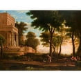 thumbnail image 3 of Jan Wolański 18x14 Black Modern Framed Museum Art Print Titled - Landscape with a Classical Structure (1821), 3 of 5