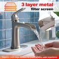 thumbnail image 2 of SUNRINX Brushed Nickel Waterfall Bathroom Faucet, Single Handle Sink Faucet with Drain, 2 of 10