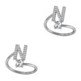 thumbnail image 1 of Sonducket Anillo abierto con letras mayúsculas, anillos de compromiso chapados para interiores y exteriores, joyería de maquillaje ornamental norte 2Conjunto, 1 of 6