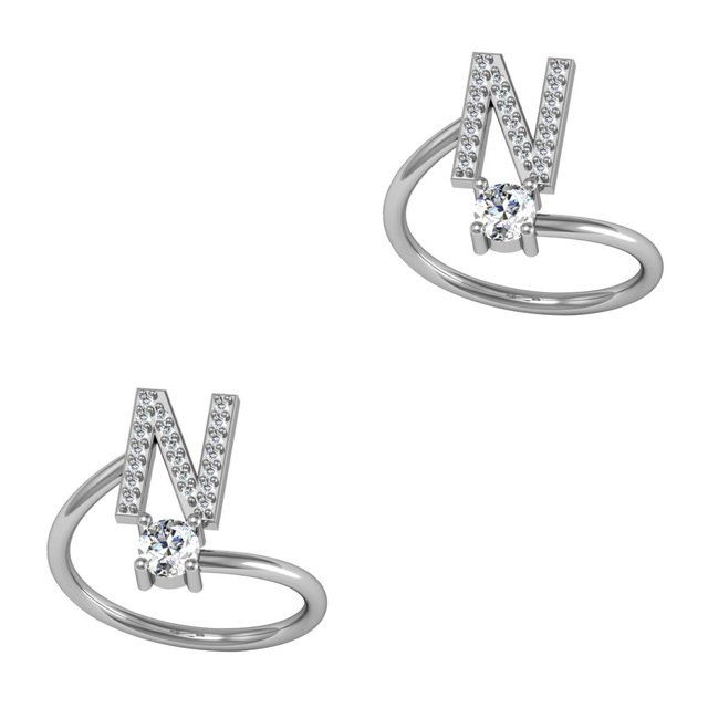 Sonducket Anillo abierto con letras mayúsculas, anillos de compromiso chapados para interiores y exteriores, joyería de maquillaje ornamental norte 2Conjunto