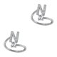 thumbnail image 1 of Anillo abierto con letras mayúsculas de Cobre Qarigey joyería de maquillaje para fiesta de norte Color plata tamaño ajustable, 1 of 6