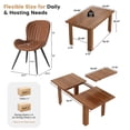 thumbnail image 6 of Hawsaiy Extendable Dining Table Set for 4, Shell Back Upholstered Dining Chairs, Farmhouse Kitchen Dining Room Set, Hidden Leaf Dining Table Seats 6-8, 6 of 8
