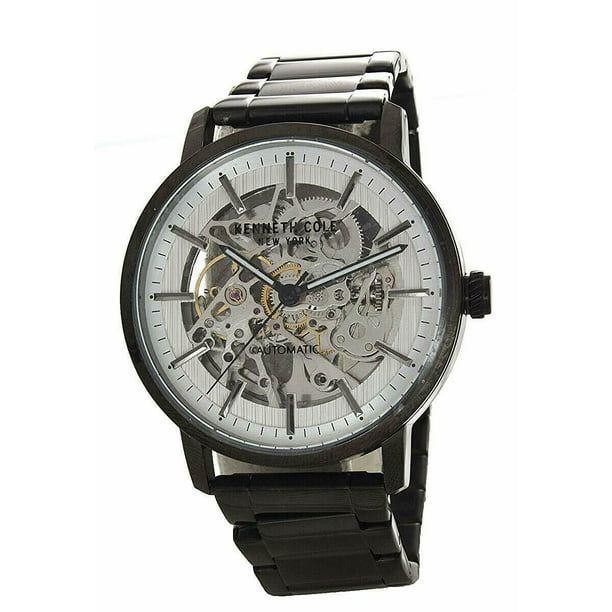 Kenneth Cole - Kenneth Cole Automatic 20 Jewels Skeleton Dial Black Men ...