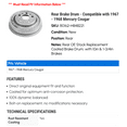 thumbnail image 2 of Rear Brake Drum - Compatible with 1967 - 1968 Mercury Cougar, 2 of 2
