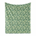 thumbnail image 1 of Monstera Leaves Soft Flannel Fleece Throw Blanket, Tropical Hawaiian Leaves in Exotic Tones, Cozy Plush for Indoor and Outdoor Use, 70" x 90", Green Jade Green, by Ambesonne, 1 of 5