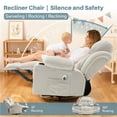 thumbnail image 2 of Swivel Rocker Recliner with Massage and Heat, LEGAHOME 24.4in Glider Rocking Chair for Nursery, Manual Rocking Chair for Adults, Living Room Massage Recliner Sofa with Cup Holder, Beige, 2 of 7