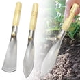thumbnail image 2 of 2 Pcs Hand Trowel, Stainless Steel Heavy Duty Garden Tools,Garden Kit with Ergonomic Wooden Handle, Durable Garden Tools for Gardening Weeding Transplanting & Digging, Silver, 2 of 7