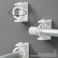 thumbnail image 3 of 2PCS No Drill Curtain Rod Brackets No Drilling Self Adhesive Curtain Rod Holder Hooks Nail Free 360° Rotatable Ring Curtain Rod Hooks Hangers for Bathroom Kitchen Home Bathroom and Hotel, 3 of 9