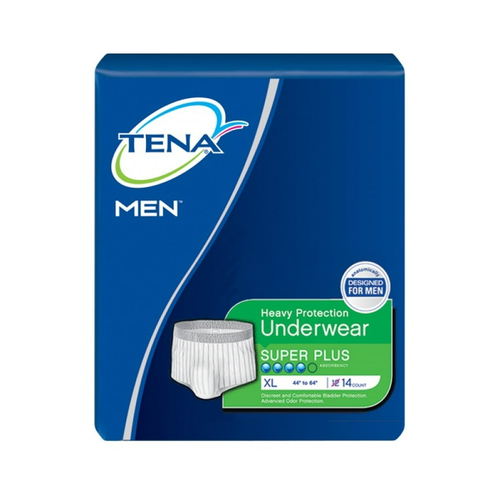 TENA Tena Men Super Plus Adult Protective Underwear 81920 XLarge Pack of 14, White Walmart