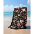 thumbnail image 4 of Watercolor Flowers Beach Towels Oversized Super Absorbent, Farmhouse Floral Vintage Black Lightweight Bath Towel Quick Dry Sets For Bathroom/Pool/Rv Camping/Beach Play/Gym Room/Picnic 23"x47", 4 of 8