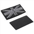 thumbnail image 2 of 8X MODA Union Jack Bandera del Reino Patch Stick Atrás 10Cm X 5Cm , (Negro / Gris), 2 of 5