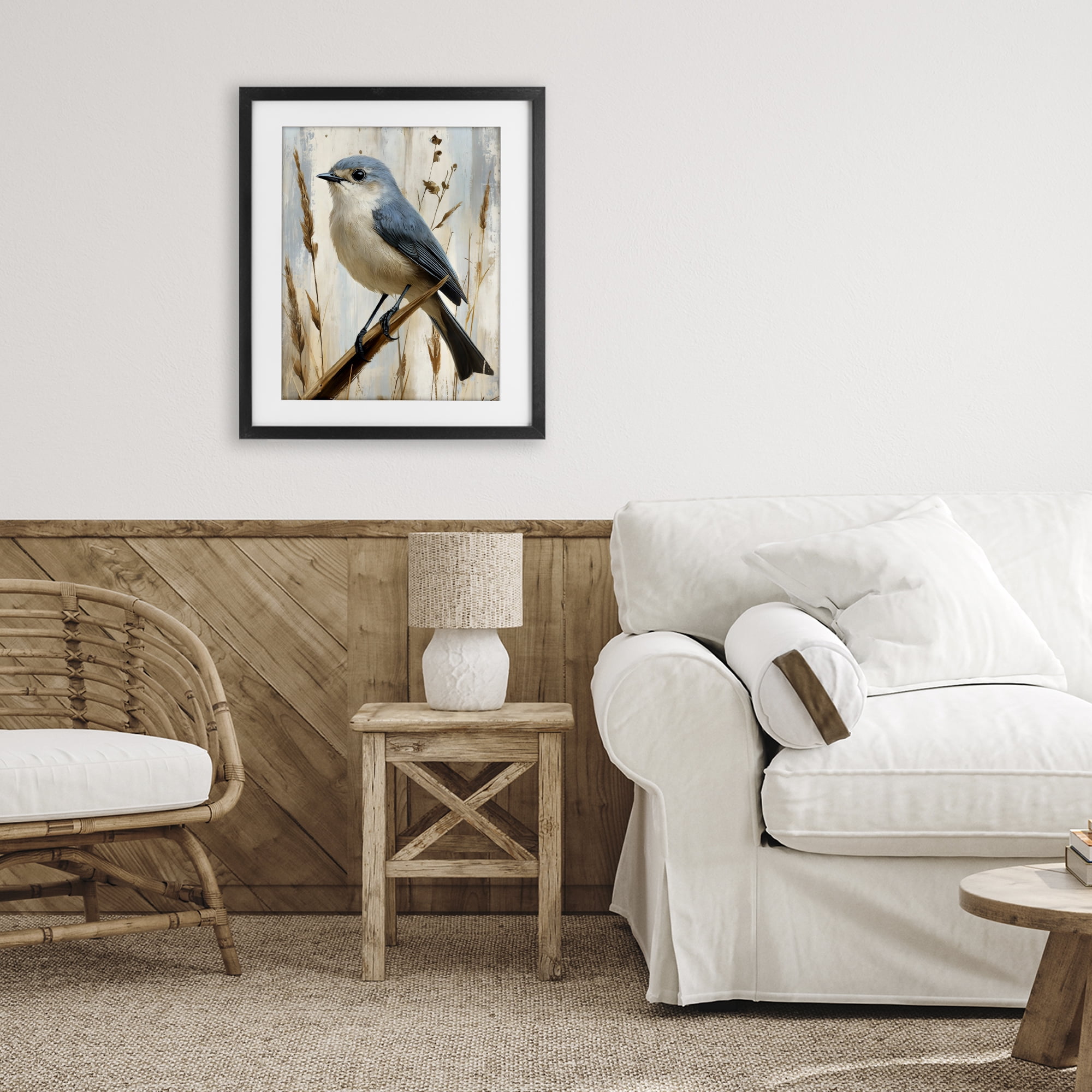 Stupell Industries Bluebird on Tall Glass Perch Black Framed Print Under Glass, design by Creative Studio