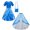 Blue 3pcs, variant on Girls Mermaid Princess Costume with Bag Cloak Birthday Party Cosplay