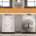 thumbnail image 4 of Stainless Steel Design Bird and Flower Pattern Sweet Home Dishwasher Magnetic Sticker,Refrigerator Magnets Kitchen Decorative,Fridge Magnetic Panel Decal for Home Appliance 23W x 26H inchs, 4 of 6