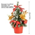 thumbnail image 2 of Baywell Artificial Mini Christmas Tree, Green, Dunhill Fir, Decorated with Pine Cones, Berry Clusters, Frosted Branches, Includes Cloth Bag Base, 2 of 8