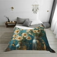 thumbnail image 6 of KLL Delicate White Daisy Jars Print Fleece Throw Blanket, Horizontal Fleece Bedding Cute Soft Blankets Comfy Fleece Flannel Plush Home Decor for Couch & Bed -40"x30", 6 of 9