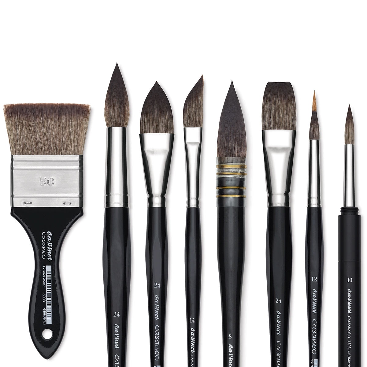 Da Vinci Watercolor Brush Set By May & Berry - 3 Vegan Synthetic Brushes For Watercolor, Acrylic & Lettering-1035226