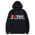 thumbnail image 2 of Jacenvly Valentine'S Day Gifts for Boyfriend Long Sleeve Shirts Heart Pattern Hooded Casual Trendy I Love You My Girlfriend Valentine'S Day Couple Hooded Fleece Pocket Sweater Coat Black, 2 of 4