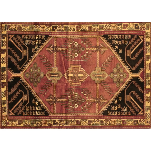 Ahgly Company Indoor Rectangle Persian Brown Traditional Area Rugs, 6' x 9'