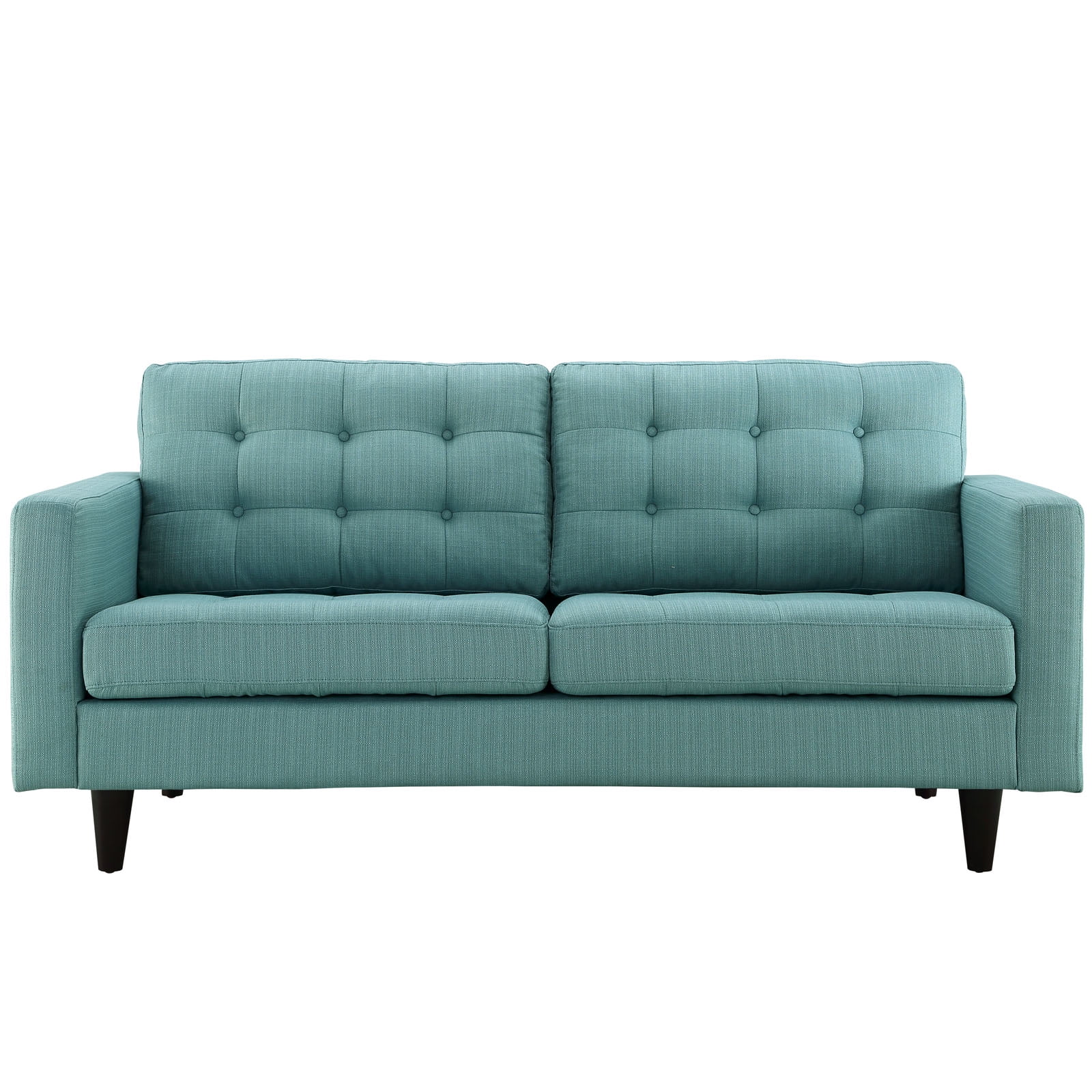 Modway Empress Modern Upholstered Fabric Loveseat in Laguna Blue