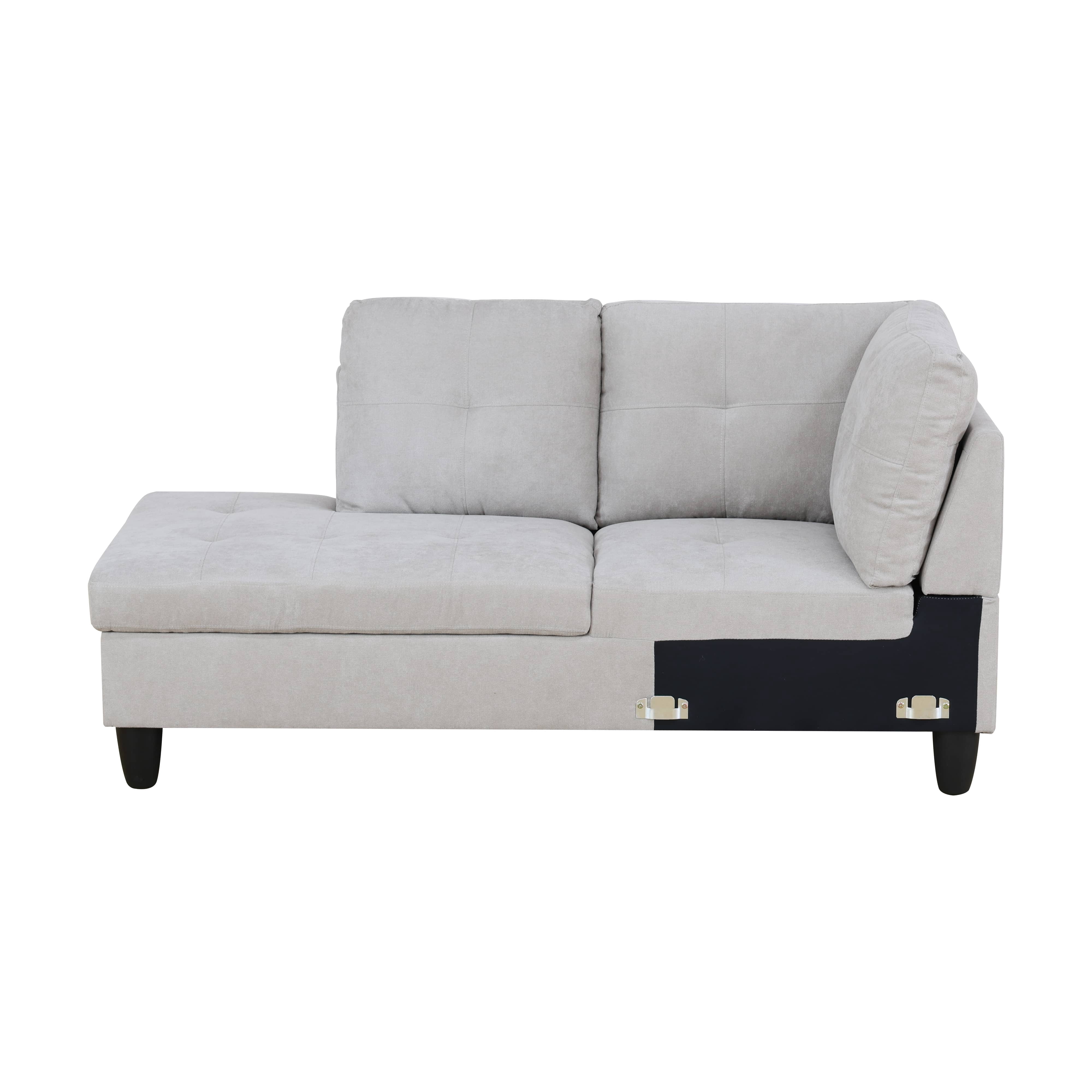 MAYEERTY 97" Light Gray Modern Fluffy 3-Piece Couch - Ultra-Soft Cozy for Living Room