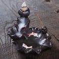 thumbnail image 3 of AMERTEER Display Mold Teahouse Waterfall Lotus Backflow Incense Burner Ceramic Censer Home Decoration, 3 of 7
