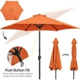 thumbnail image 3 of REKHH 2 Pack 9FT Outdoor Patio Umbrella Outdoor Table Umbrella with Push Button Tilt and Crank, Yard Sun Shade UV Protection Waterproof for Pool, Market, Terrace, Beach, Outdoor Restaurant,Orange, 3 of 8