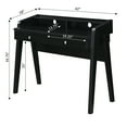 thumbnail image 4 of Convenience Concepts Newport 34.75 in. Tall Deluxe 2 Drawer Desk with Shelf, Black, All Ages, 4 of 6