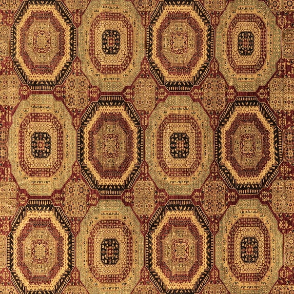 Ahgly Company Indoor Square Abstract Brown Modern Area Rugs, 4' Square
