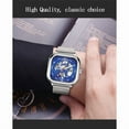 thumbnail image 4 of EXPLOJOY Men's Skeleton Square Mechanical Watch – Waterproof Automatic Timepiece with Mesh Strap & Fashion Design, 4 of 9
