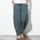 thumbnail image 5 of Pantalones para hombre, pantalones casuales sueltos de lino, pantalones de hombre de hip hop, anchos de algodón, nuevos en Harajuku Y2k, estilo coreano clásico, elegante, venta larga, 5 of 5