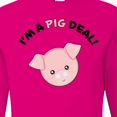 thumbnail image 4 of Inktastic I'm a Pig Deal Cute Pig Pun Long Sleeve T-Shirt, 4 of 5