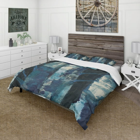 Designart 'Deep Woods I Indigo' Cottage Duvet Cover Set