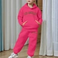 thumbnail image 7 of Little Girls Outfits Girl Sets Child Toddler Boys Girls Long Sleeve Solid Warm Hoodie Pullover Tops Pants Kids Outfits Sweat Suit, 7 of 7