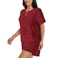 thumbnail image 2 of Lsque Christmas Red Snowflakes Women's Short-Sleeved Pajama Set - 2 Piece Soft and Lightweight Sleepwear Set-3X-Large, 2 of 9
