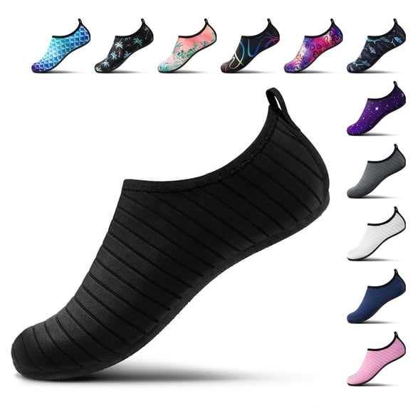 Zapatos de agua SEEKWAY de secado rápido, antideslizantes, tipo calcetín acuático, color negro
