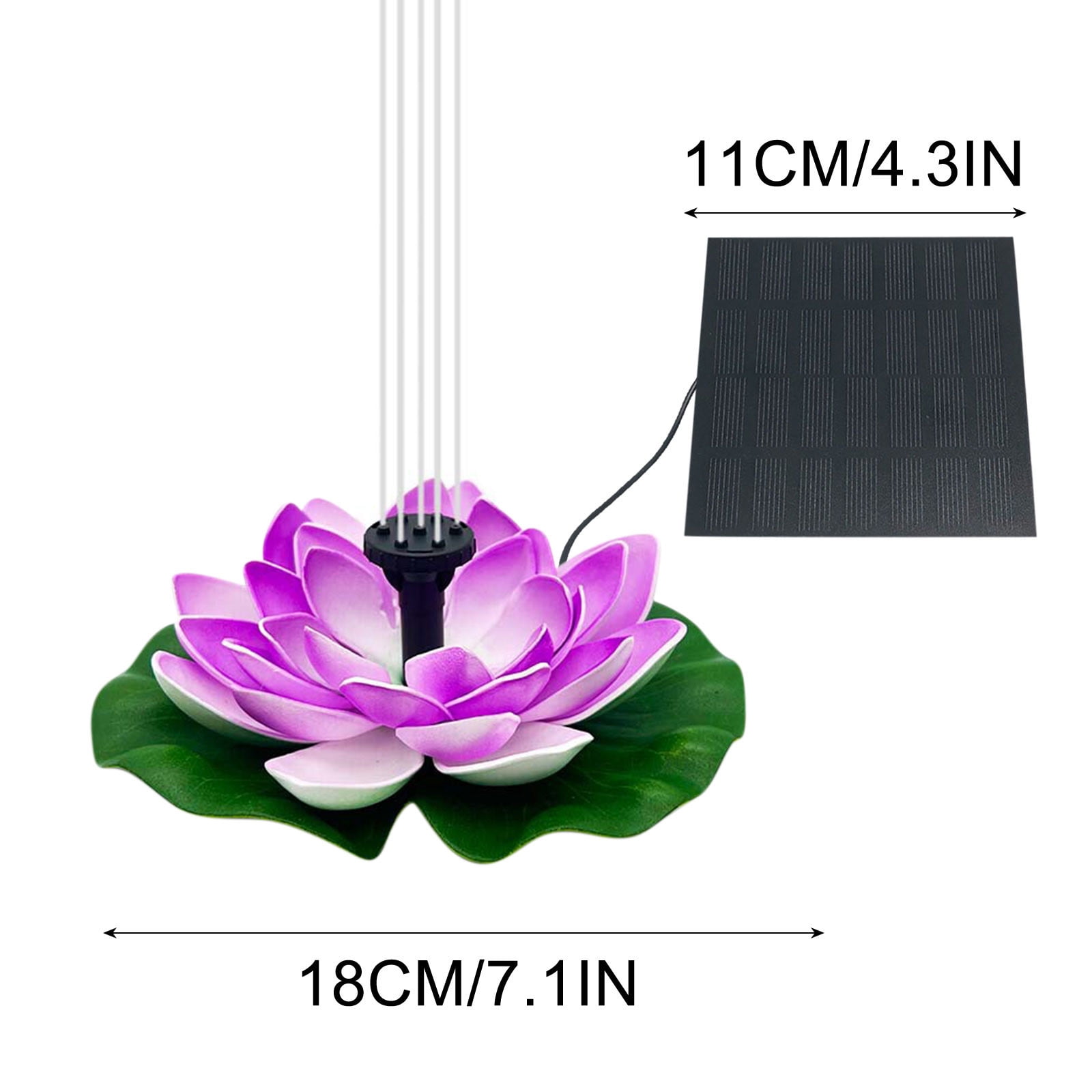 Cagogo Solar Floating Fountain For Garden Pond, Outdoor Water Feature For Patio And Lawn, Solar Powered Leaf Flower Design With .2W High Efficiency Panel