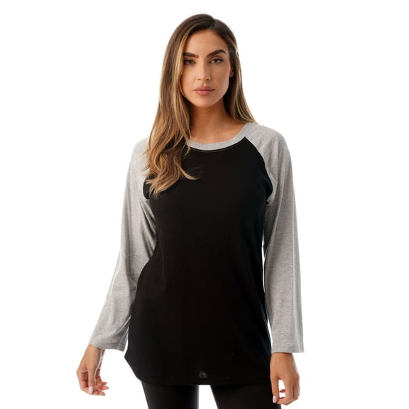 Just Love Sleep Dress for Women Solid Sleeping Shirt 6763 (Black Grey, Small)