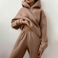 thumbnail image 2 of Lumtrix Womens Sweatsuits 2 Piece Set Fashion Clothing Winter Oversized Long Sleeve Hoodie Sweatpants Fall Tracksuits with Pockets Coffee 2XL, 2 of 8