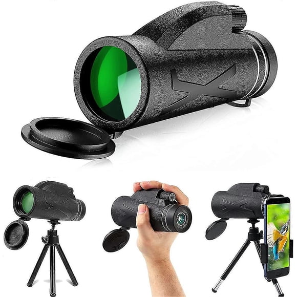 10x42 HD Monocular Telescope, Compact Portable Waterproof Telescope Monocular with Smartphone Adapter Tripod, Used for Bird Watching Starscope Hiking