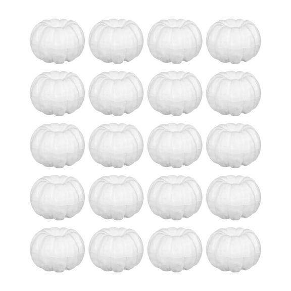 20 Pieces Unpainted Pumpkins White Artificial Pumpkins Paintable Foam Material Fall Festival Home Decor
