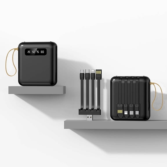 Yannianjz under $5 10000mAh Power Bank, 10000mAh Portable Charger, Built-in Cable Power Bank, Mini Power Bank with Display, Fast Charging Portable Battery, Compact Travel Power Bank