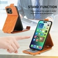 thumbnail image 3 of ELEHOLD for iPhone 14 Pro Max Case PU Leather Flip Wallet Purse with Zipper Pocket Card Holders Kickstand Magnetic Clasp Lightweight Shockproof Business Wallet Cover for Men Women,brown, 3 of 7