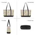 thumbnail image 6 of FORMRS Canvas Laptop Tote Bag for Women with 15.6" Computer Compartments Shoulder Handbag, Beige Wildflowers, 6 of 7