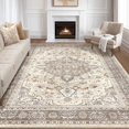 thumbnail image 1 of Alfombra Loongrug Oriental Bloom, lavable, 240 x 300 cm, color marrón, 1 of 9
