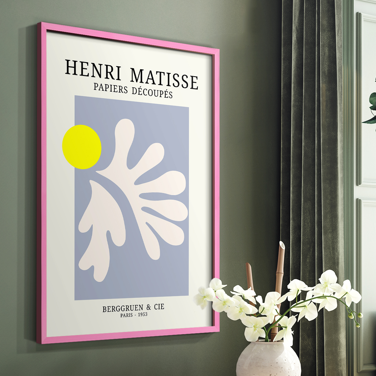 Matisse CDVIII in Pink Solid Wood Framed Print No Nail Hanging